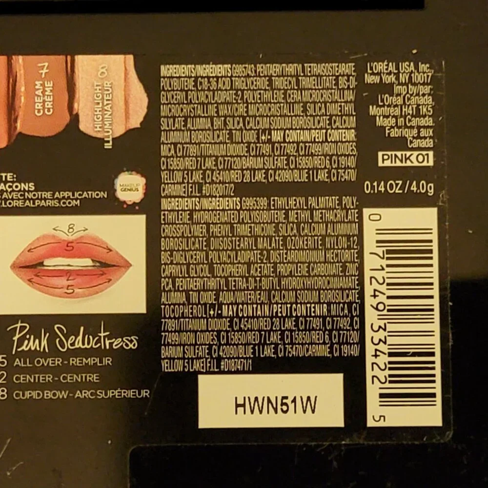 LOREAL LA PALETTE Lip Cream Matte & Highligther Palette Pink 01 sealed NEW